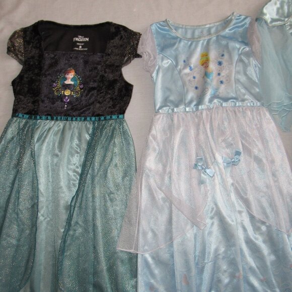 Lot Of 3 Disney Princess Nightgowns Cinderella Anna Elsa sz 7/8 Dress Up Costume - Picture 2 of 4